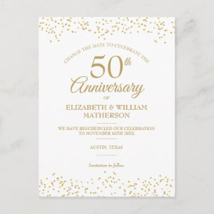 50. Hochzeitstag ändern Datum Ankündigungspostkarte