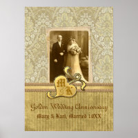 50. Hochzeitstag Antique Damask Gold