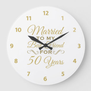 50. Hochzeitstag Bester Freund Große Wanduhr