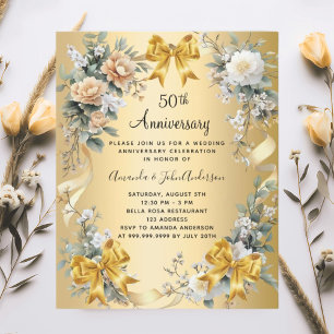 50. Hochzeitstag Blumengold Einladung