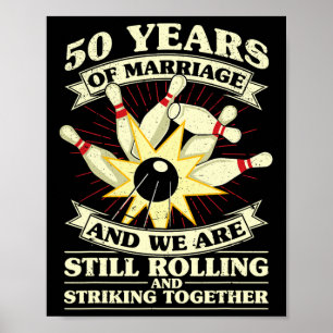 50. Hochzeitstag Bowling Verheiratete Ehefrau Husb Poster