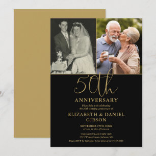 50. Hochzeitstag damals und jetzt 2 Foto Einladung