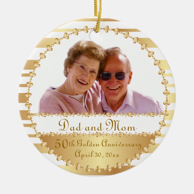 50. Hochzeitstag - DIY-Foto Keramik Ornament (Vorne)