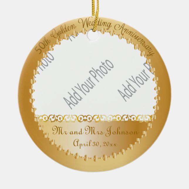 50. Hochzeitstag - DIY-Foto Keramikornament (Vorne)