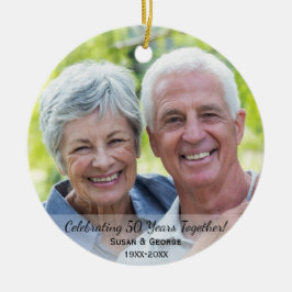 50. Hochzeitstag einfaches Foto Keramikornament