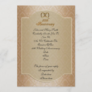 50. Hochzeitstag Einladung goldener Damast