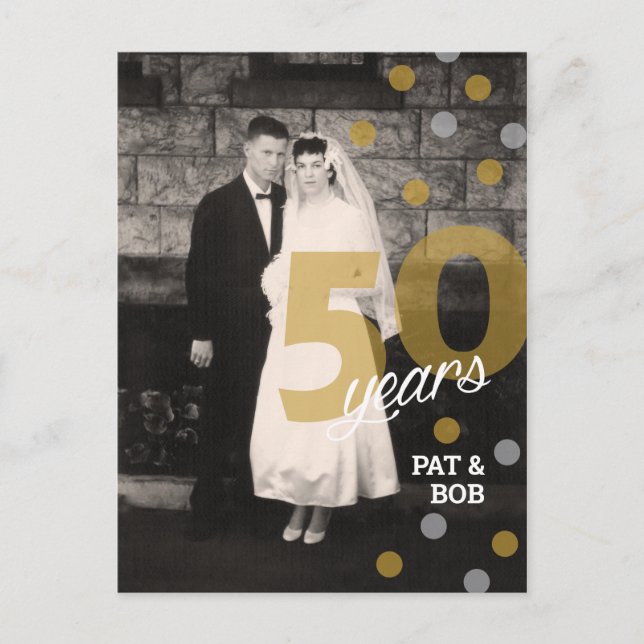 50. Hochzeitstag Einladung Postkarte (Vorderseite)