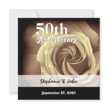 50. Hochzeitstag Elegante Gold Rose A01B