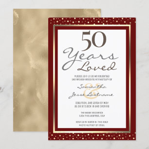 50. Hochzeitstag Elegante goldene Einladung
