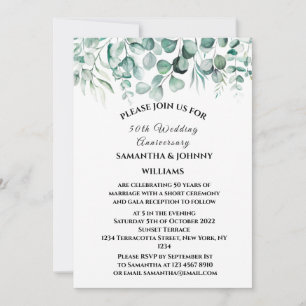 50. Hochzeitstag Eukalyptus Botanisch Einladung