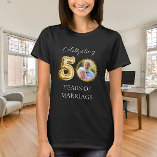 50. Hochzeitstag Foto Gold schwarz T-Shirt