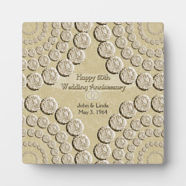 50. Hochzeitstag Foto Plaque mit Easel Fotoplatte (Vorderseite)