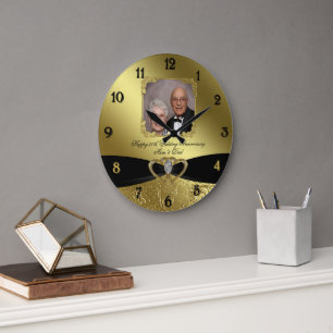 50. Hochzeitstag Foto Wall Clock Große Wanduhr