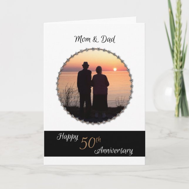 50. Hochzeitstag für Mama und Vater Karte (Vorderseite)