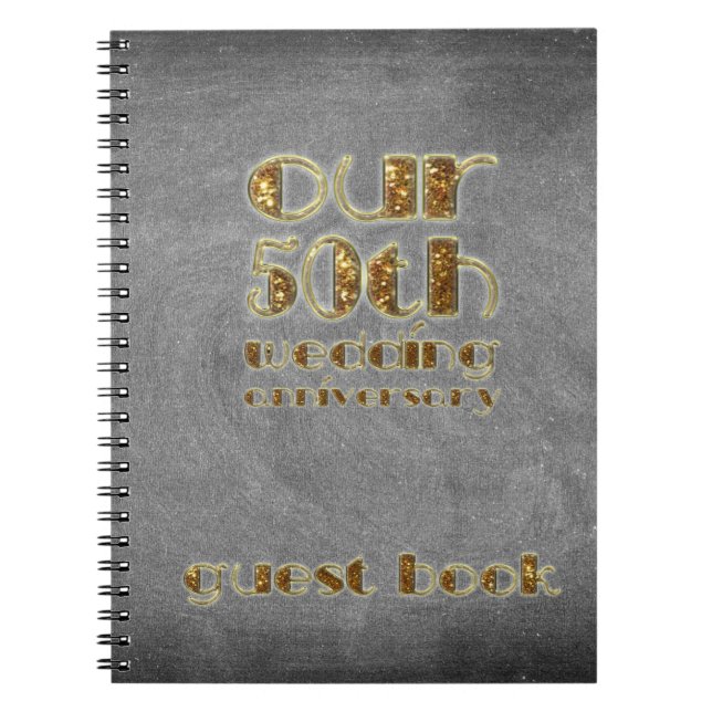 50. Hochzeitstag-Gast-Buch-Tafel Notizblock (Vorderseite)