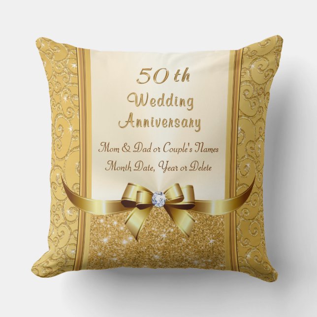 50. Hochzeitstag-Geschenk-Ideen für Eltern Kissen (Vorderseite)