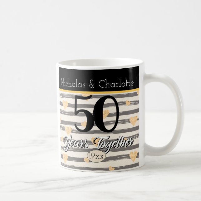 50. Hochzeitstag-Gewohnheit Kaffeetasse (Rechts)