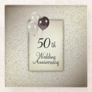 50. Hochzeitstag Glasuntersetzer