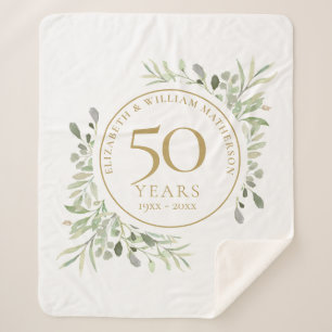 50. Hochzeitstag Gold Aquarell Sherpadecke