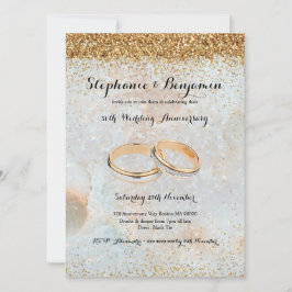 50. Hochzeitstag Gold Glitzer Celestial Einladung