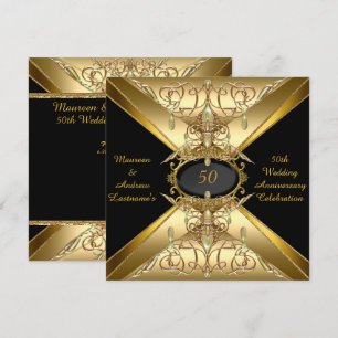 50. Hochzeitstag Gold Golden Jewel 2 Einladung