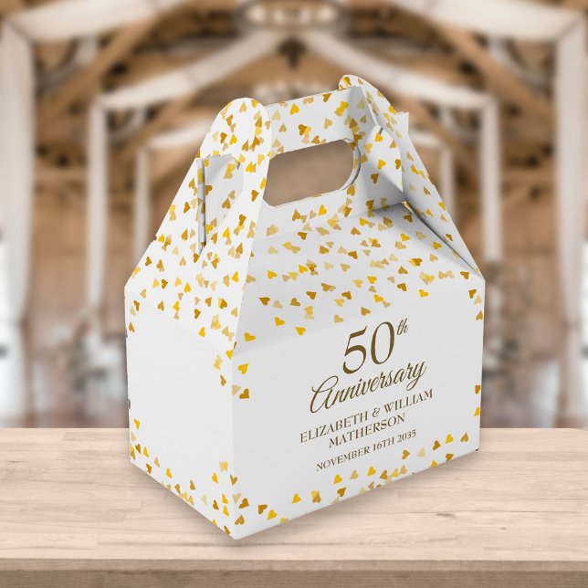 50. Hochzeitstag Gold Hearts Fvor Box Geschenkschachtel (Von Creator hochgeladen)
