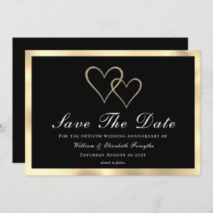 50. Hochzeitstag Gold Hearts Save The Date