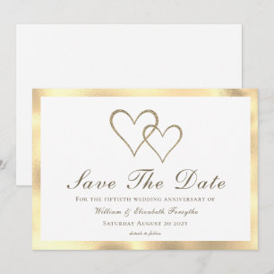 50. Hochzeitstag Gold Hearts Save The Date