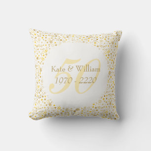 50. Hochzeitstag Gold Konfetti Kissen