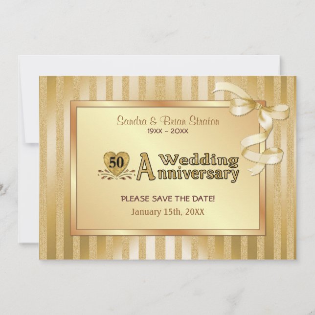 50. Hochzeitstag - Gold Save The Date (Vorderseite)