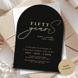 50. Hochzeitstag Gold Schwarz Acryleinladungen