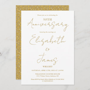 50. Hochzeitstag Gold Script Hochzeit Einladung