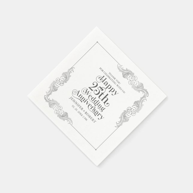 50. Hochzeitstag Gold-Typografie Serviette (Ecke)