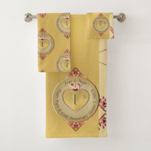 50. Hochzeitstag Golden Badhandtuch Set