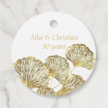 50. Hochzeitstag Goldene Blätter Runde