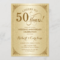50. Hochzeitstag - Goldener Damast
