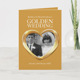 50. Hochzeitstag goldenes Foto gefaltet Einladung