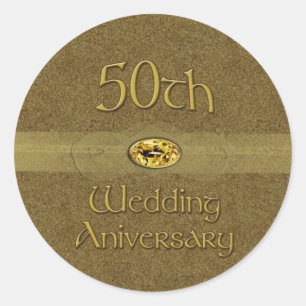 50. Hochzeitstag - Goldenes Siegel Runder Aufkleber