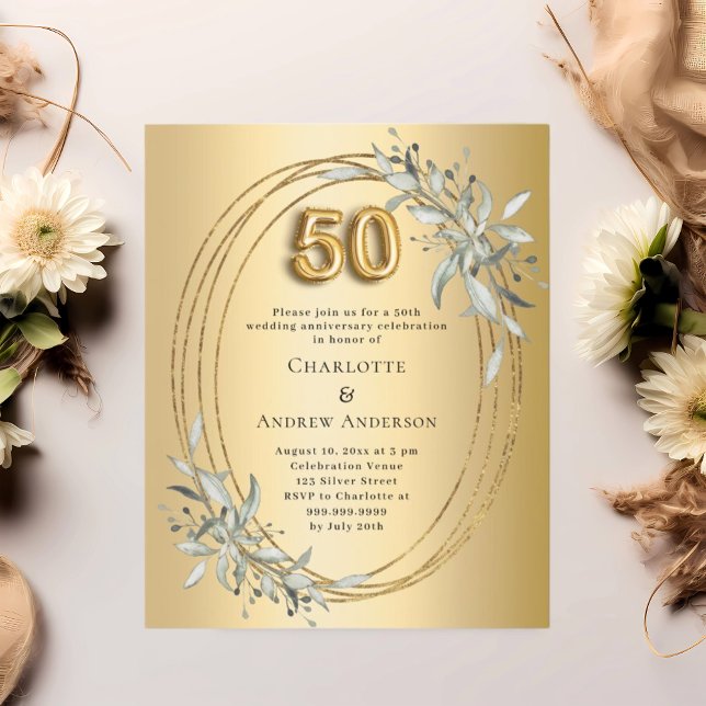 50. Hochzeitstag Goldgrün Einladung (Von Creator hochgeladen)