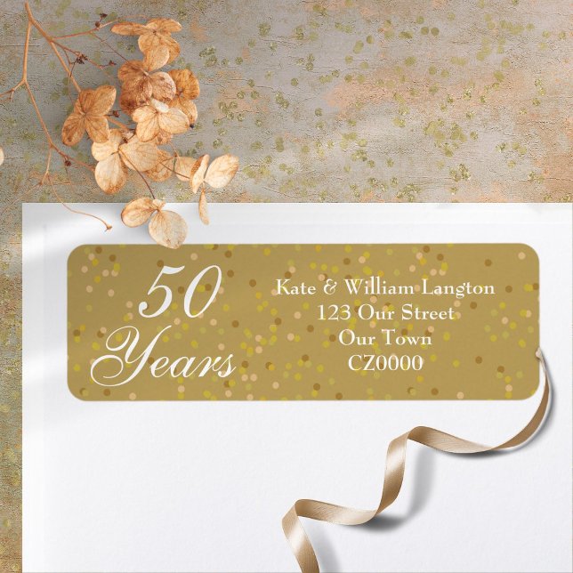 50. Hochzeitstag Goldstaub Confetti (50th Wedding Anniversary Gold Dust Confetti Label)