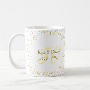 50. Hochzeitstag Goldstaub Confetti Kaffeetasse