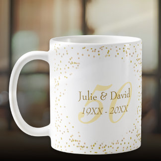 50. Hochzeitstag Goldstaub Confetti Kaffeetasse