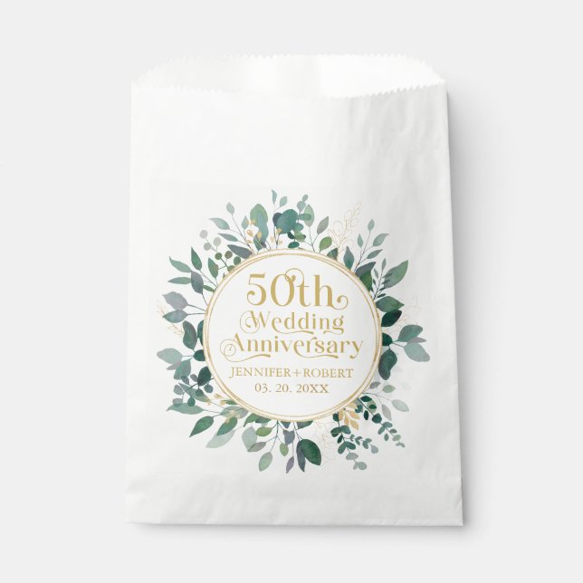 50. Hochzeitstag Goldtypografie Geschenktütchen (Vorderseite)