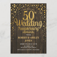 50. Hochzeitstag - Holz & Gold