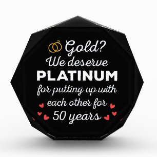 50. Hochzeitstag I - Gold Funny Couple Fotoblock