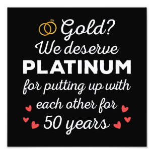 50. Hochzeitstag I - Gold Funny Couple Fotodruck