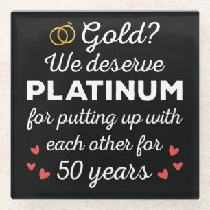 50. Hochzeitstag I - Gold Funny Couple Glasuntersetzer