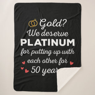 50. Hochzeitstag I - Gold Funny Couple Sherpadecke
