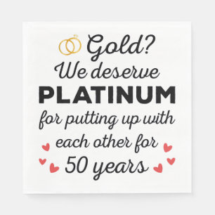 50. Hochzeitstag I - Gold Lustiges Paar Serviette