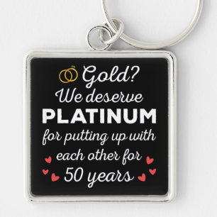 50. Hochzeitstag I - Lustiges Gold-Jubiläum für Pa Schlüsselanhänger
